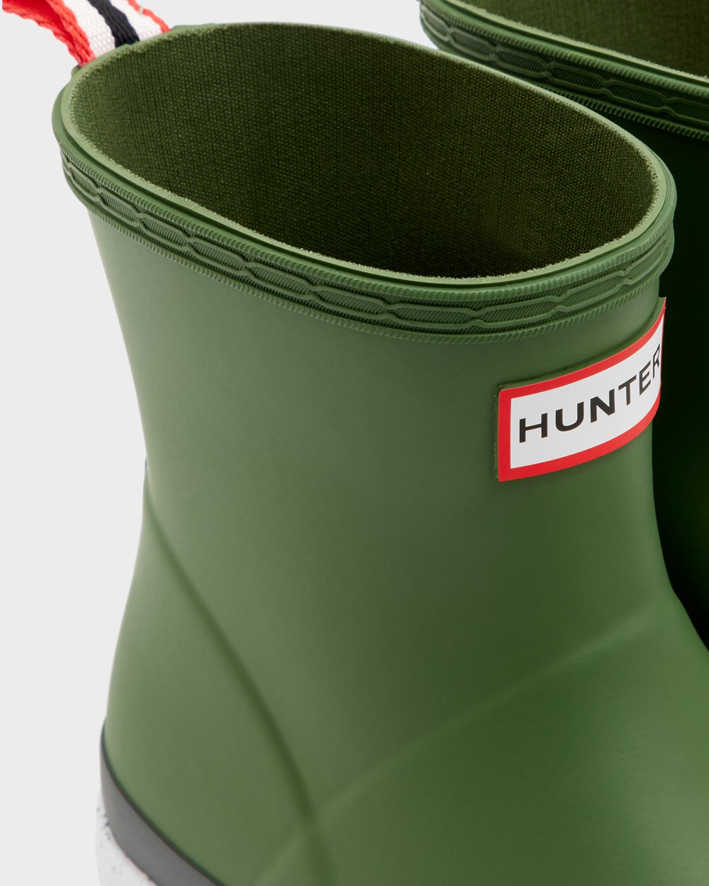 Womens Hunter Original Short Speckle Rain - Play Boots Green/White - 4259-FVCSK